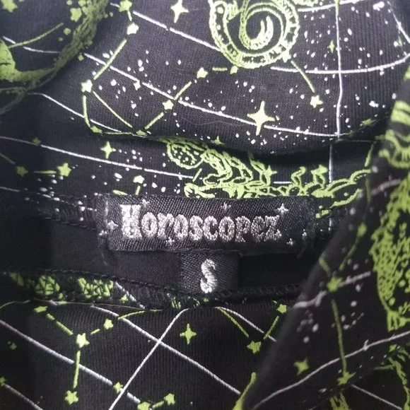 Dolls Kill Horoscopez Constellation Mini Dress Short Sleeve Mock Neck Zodiac - Picture 8 of 9